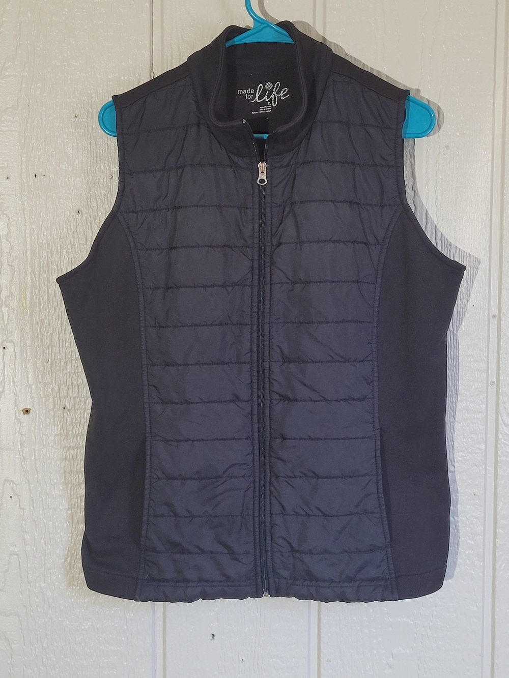 made for life Black Quilted Zip-Front Sleeveless Vest